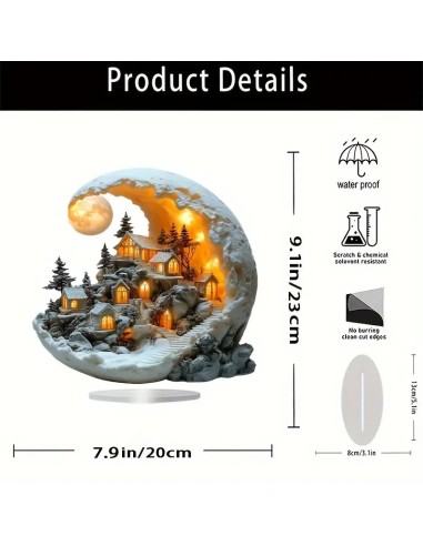 Acryl kerst Maanlicht Huis