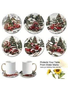 Een set van 6 houten onderzetters