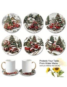 Een set van 6 houten onderzetters