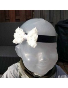 Haarband witte bloem strik